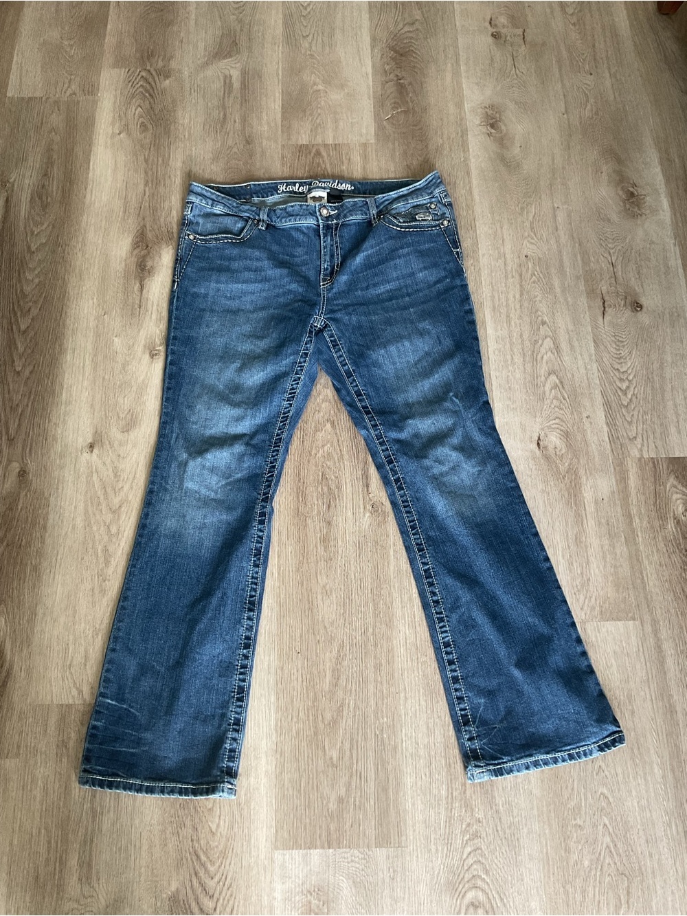 Harley-Davidson jeans Women's 16 Dark Blue angel embroidered